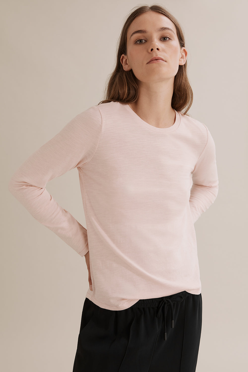 Long Sleeve Cotton Slub T-Shirt