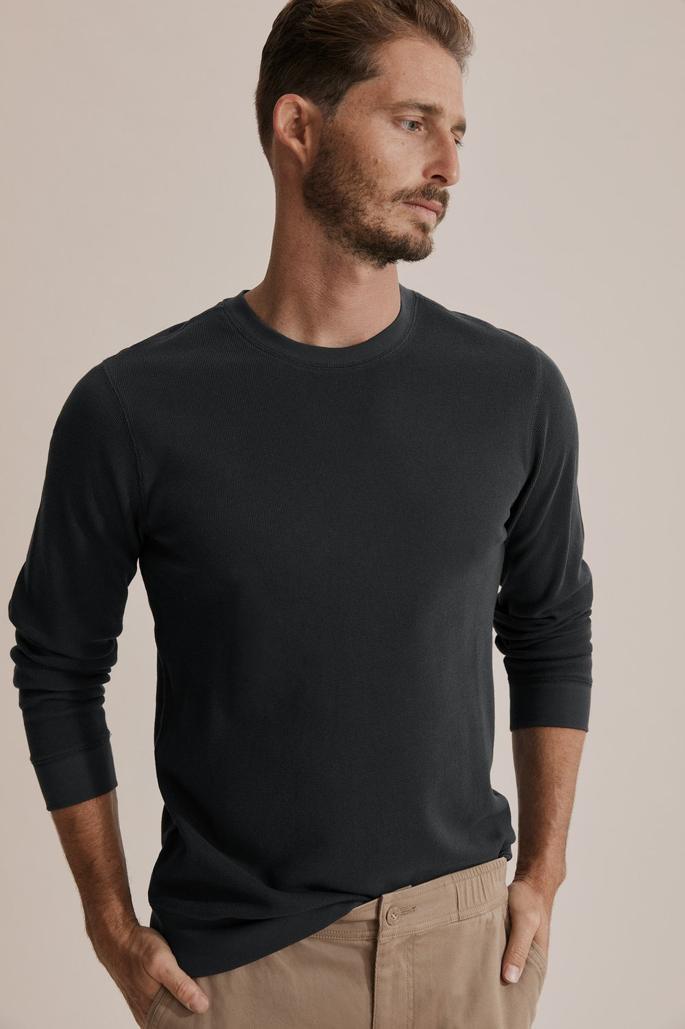 Long Sleeve Waffle Crew T-Shirt