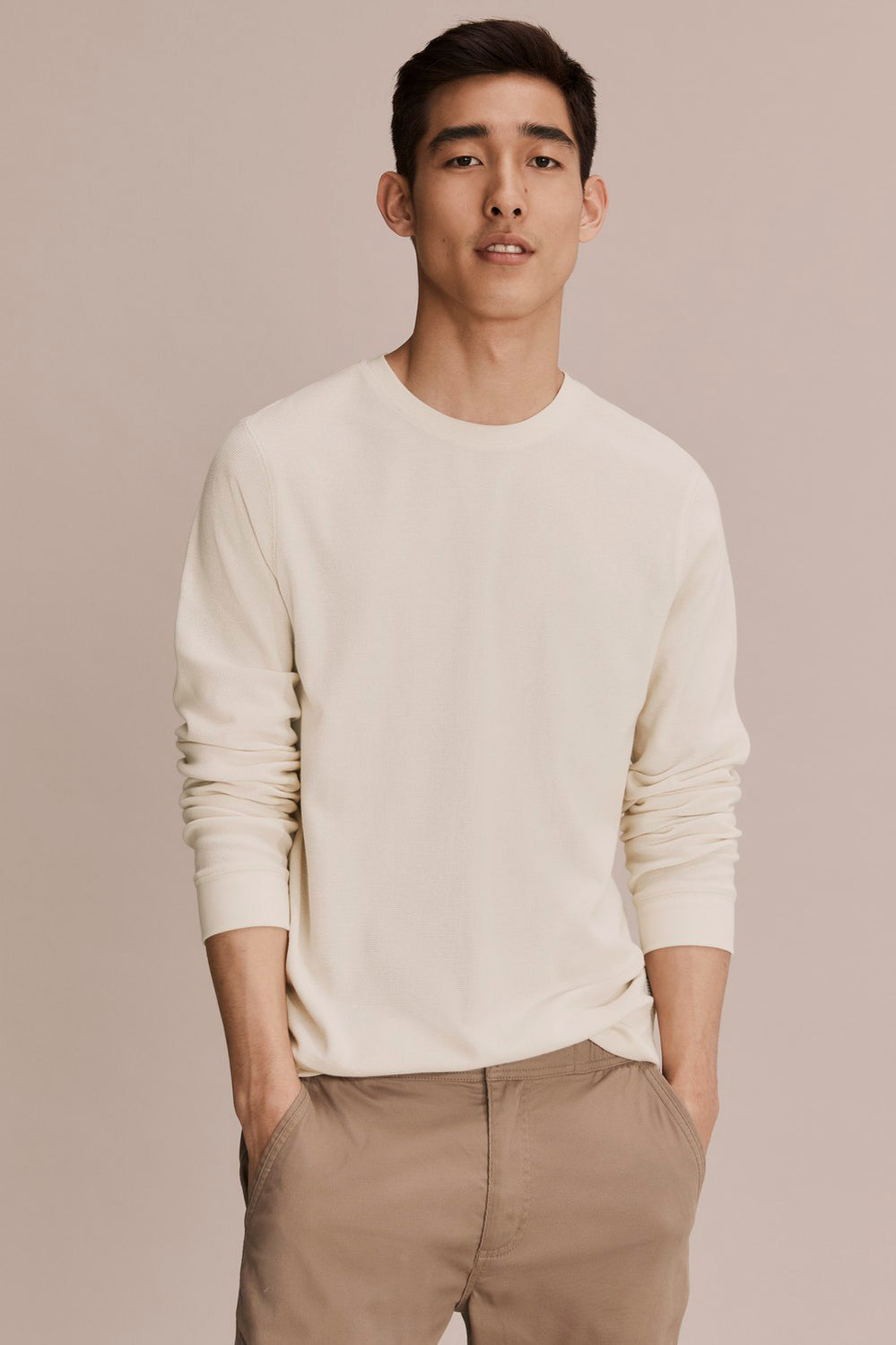 Long Sleeve Waffle Crew T-Shirt