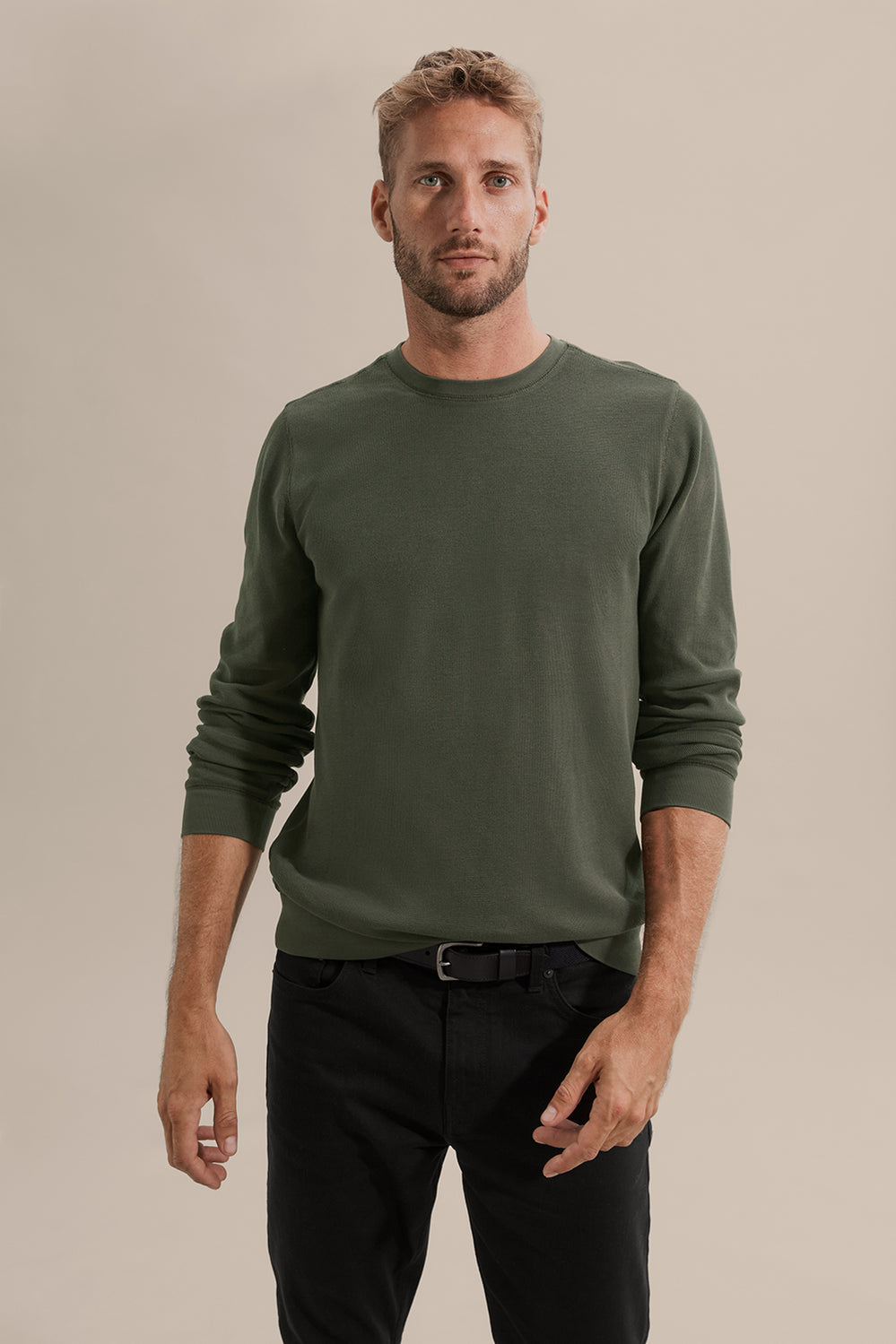 Long Sleeve Waffle Crew T-Shirt