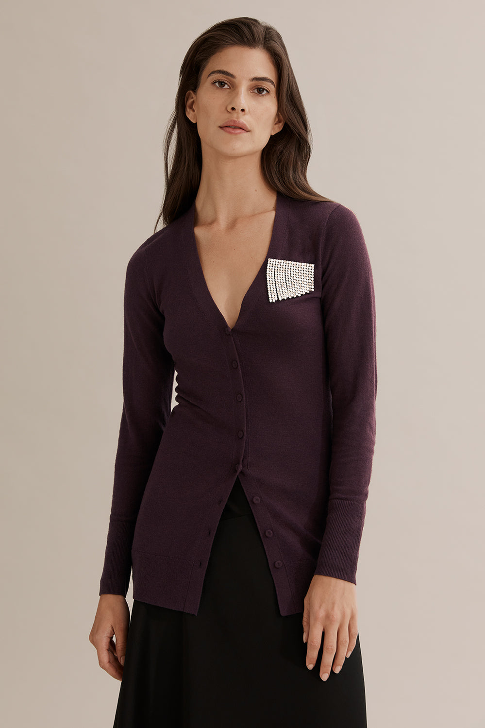 Merino Wool Silk Cardigan