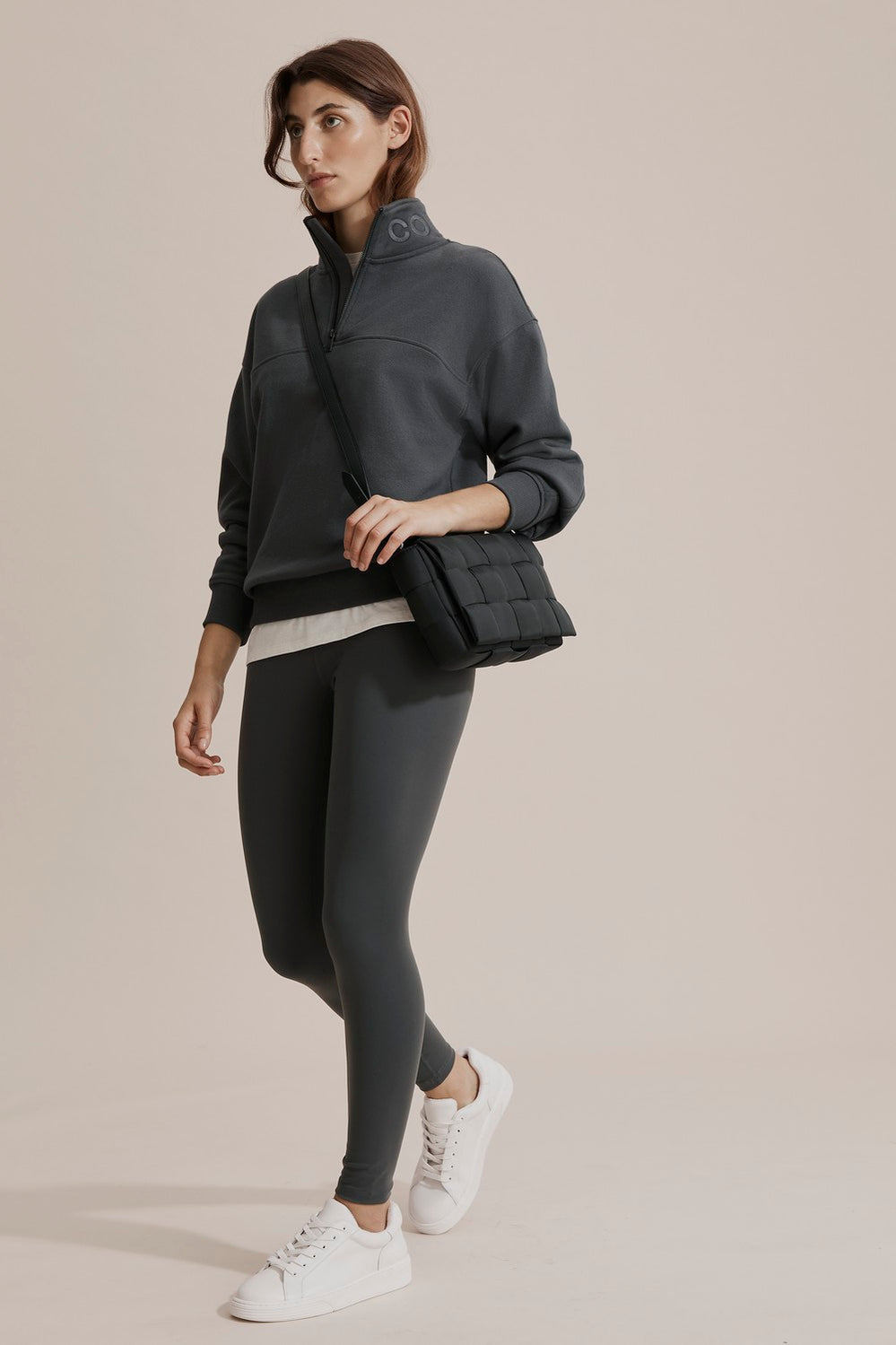 Cotton Zip Collar Sweat