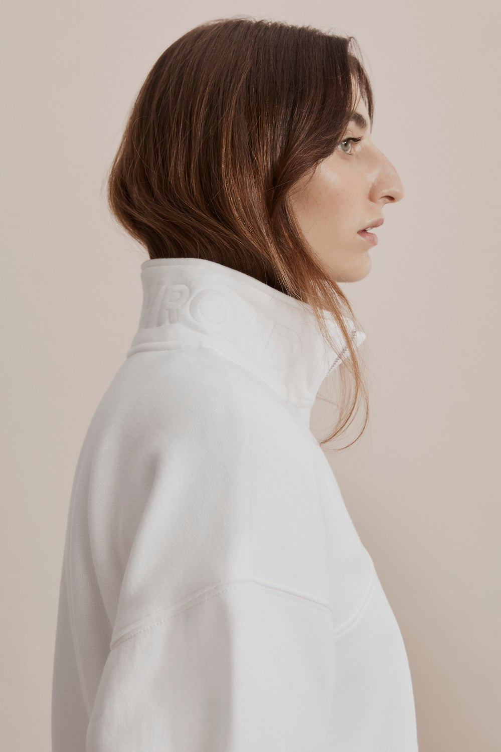 Cotton Zip Collar Sweat