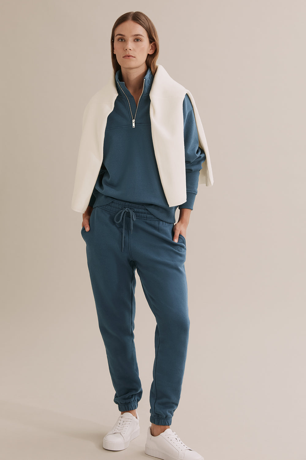Cotton Zip Collar Sweat