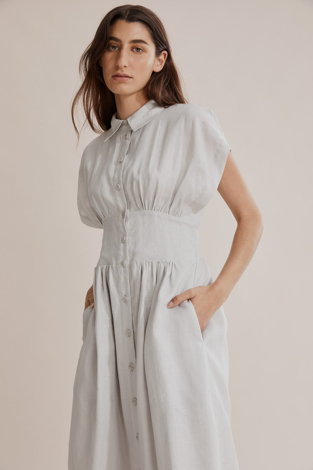 Button Front Maxi Dress