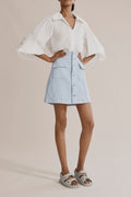 Cotton Denim Mini Skirt