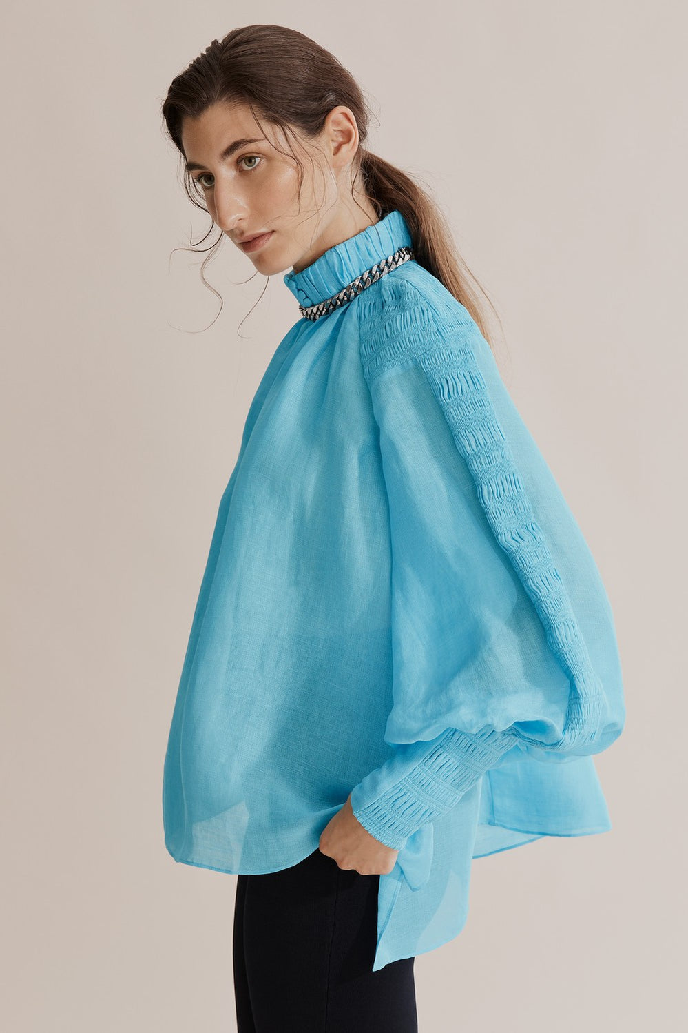 Drape Long Sleeve Blouse