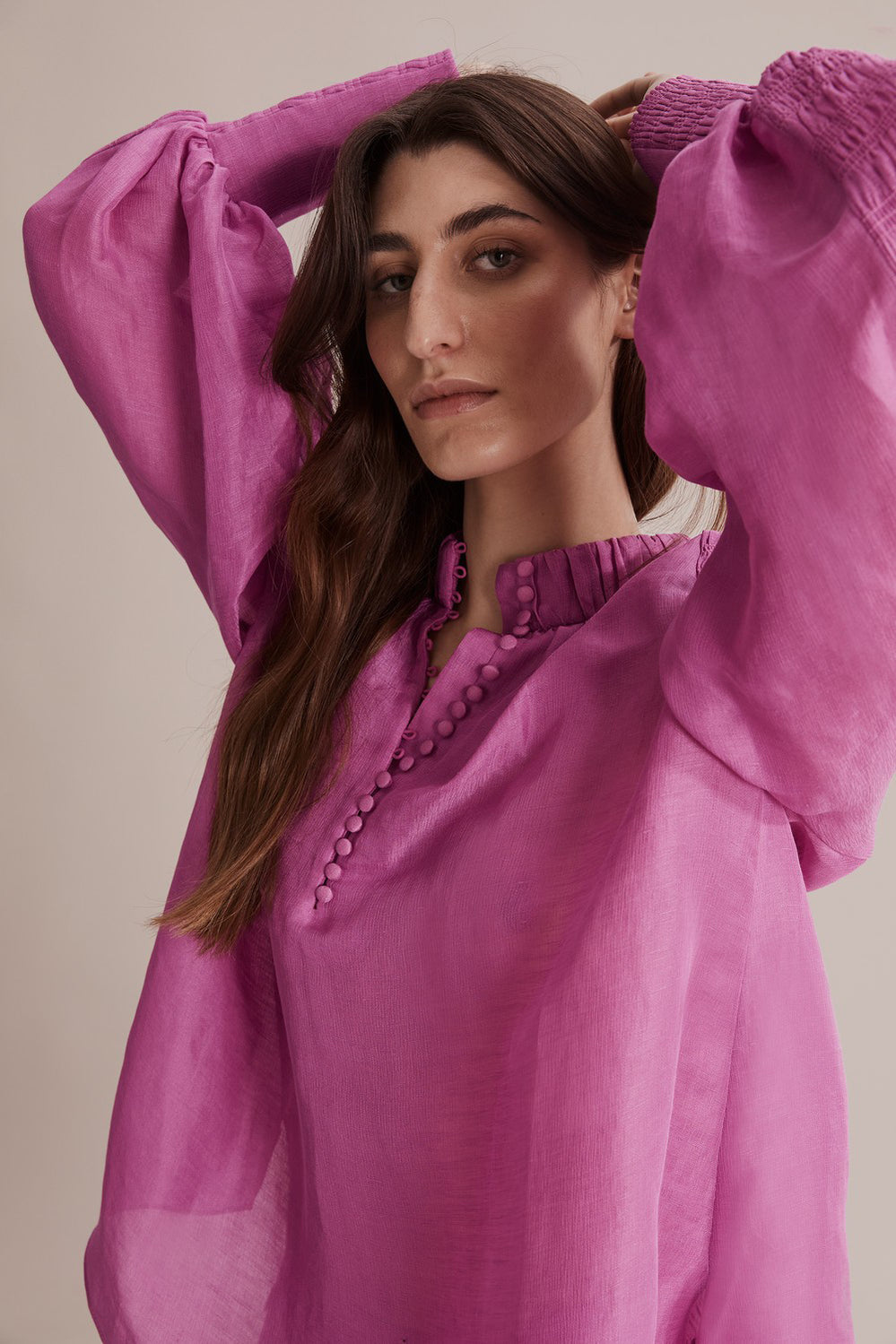 Drape Long Sleeve Blouse