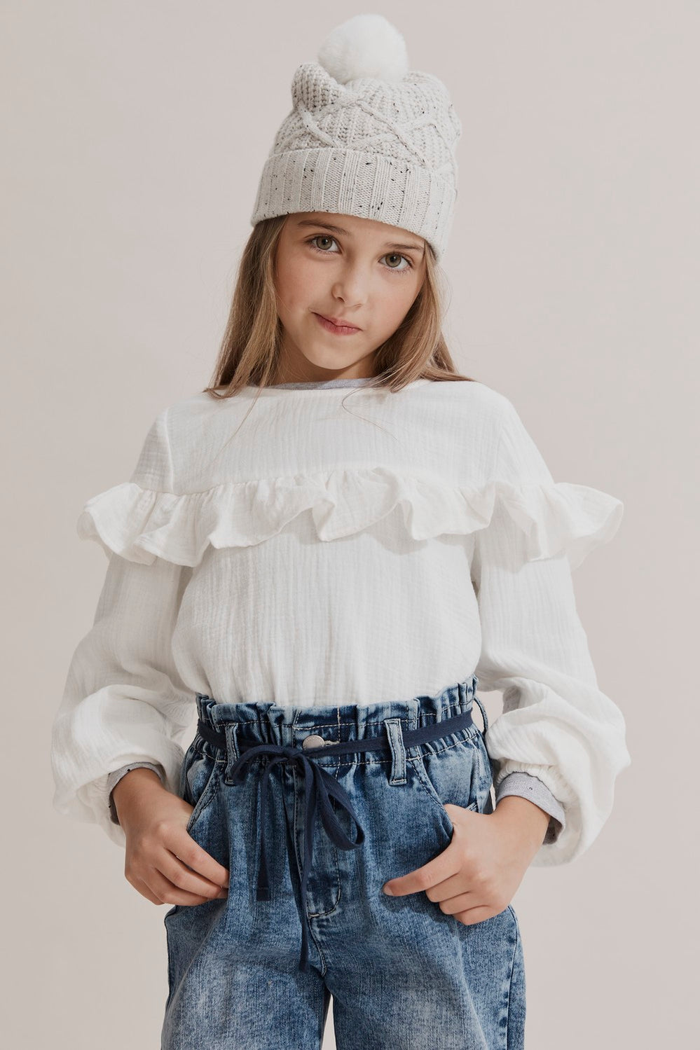 Soft Frill Long Sleeve Shirt