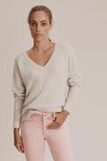 Relaxed V-Neck Fluffy Knit