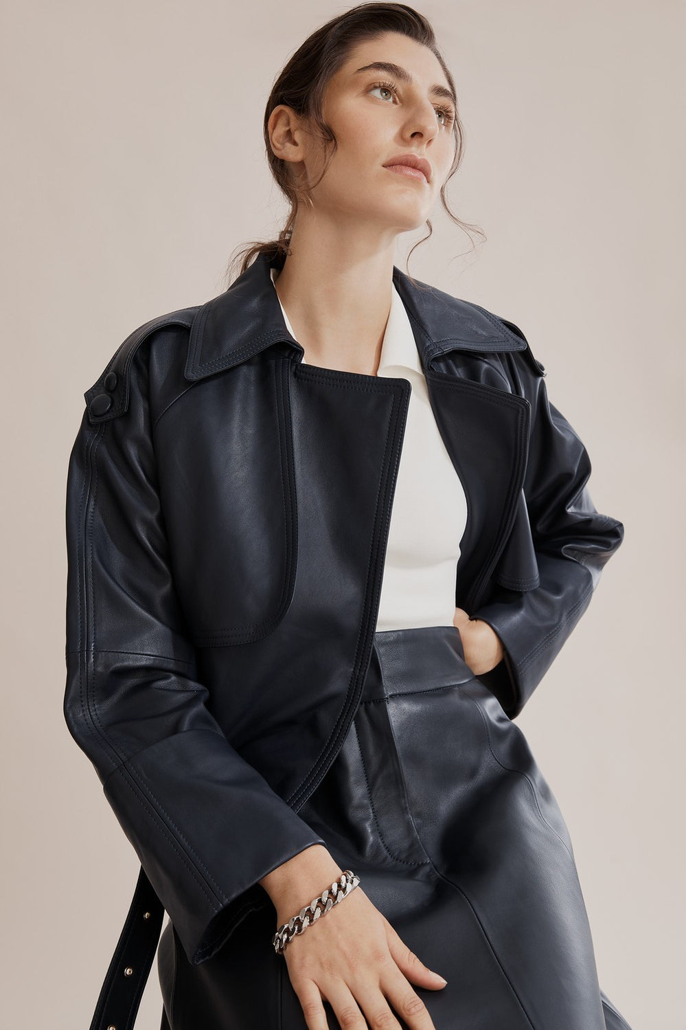 Leather Detail Jacket