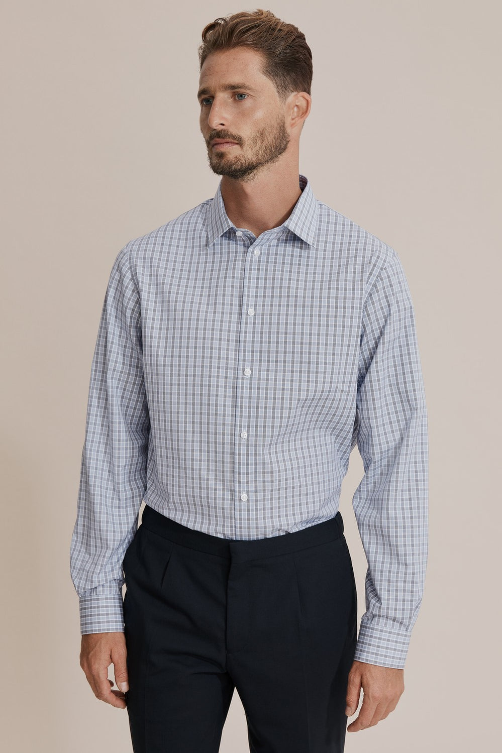 Regular Broad Check Travel Shirt