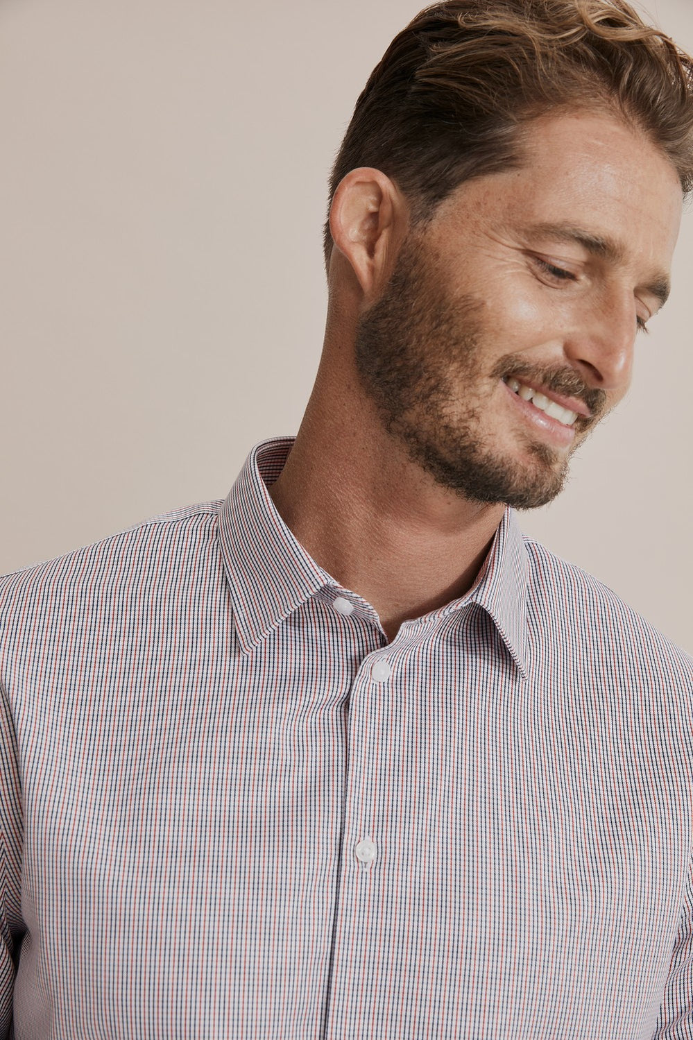 Slim Micro Check Travel Shirt