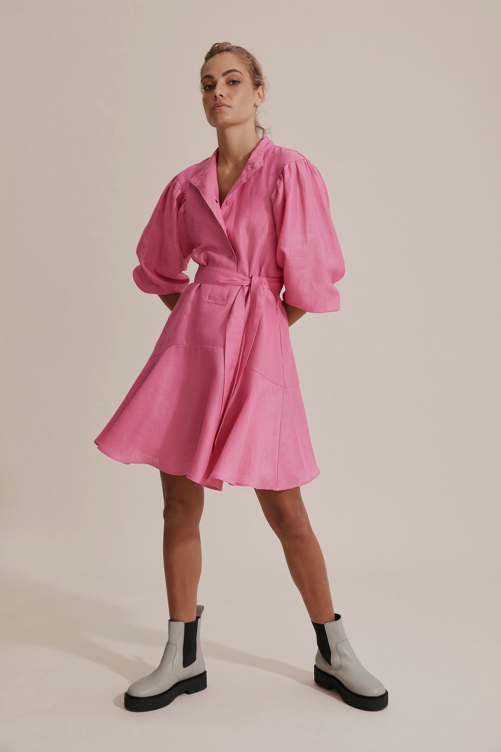 Gathered Sleeve Dress