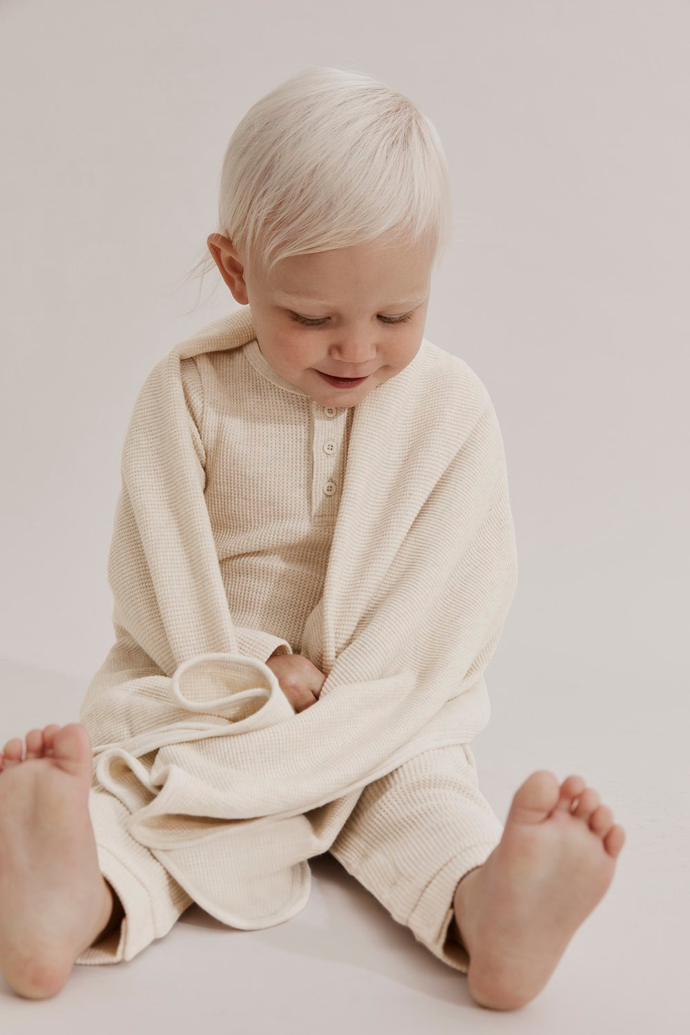 Cotton Unisex Waffle Jumpsuit