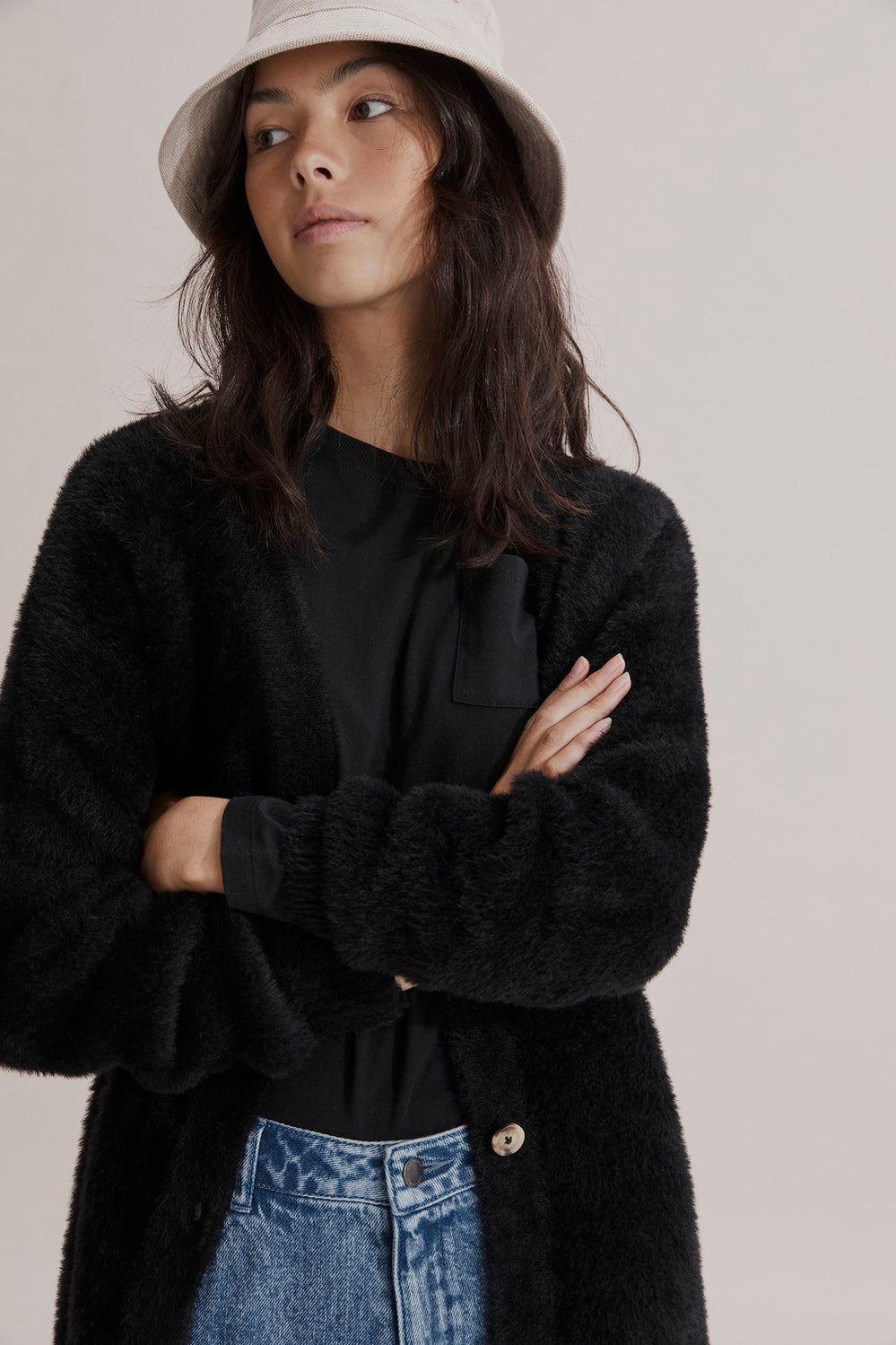 Teen Longline Fluffy Cardigan