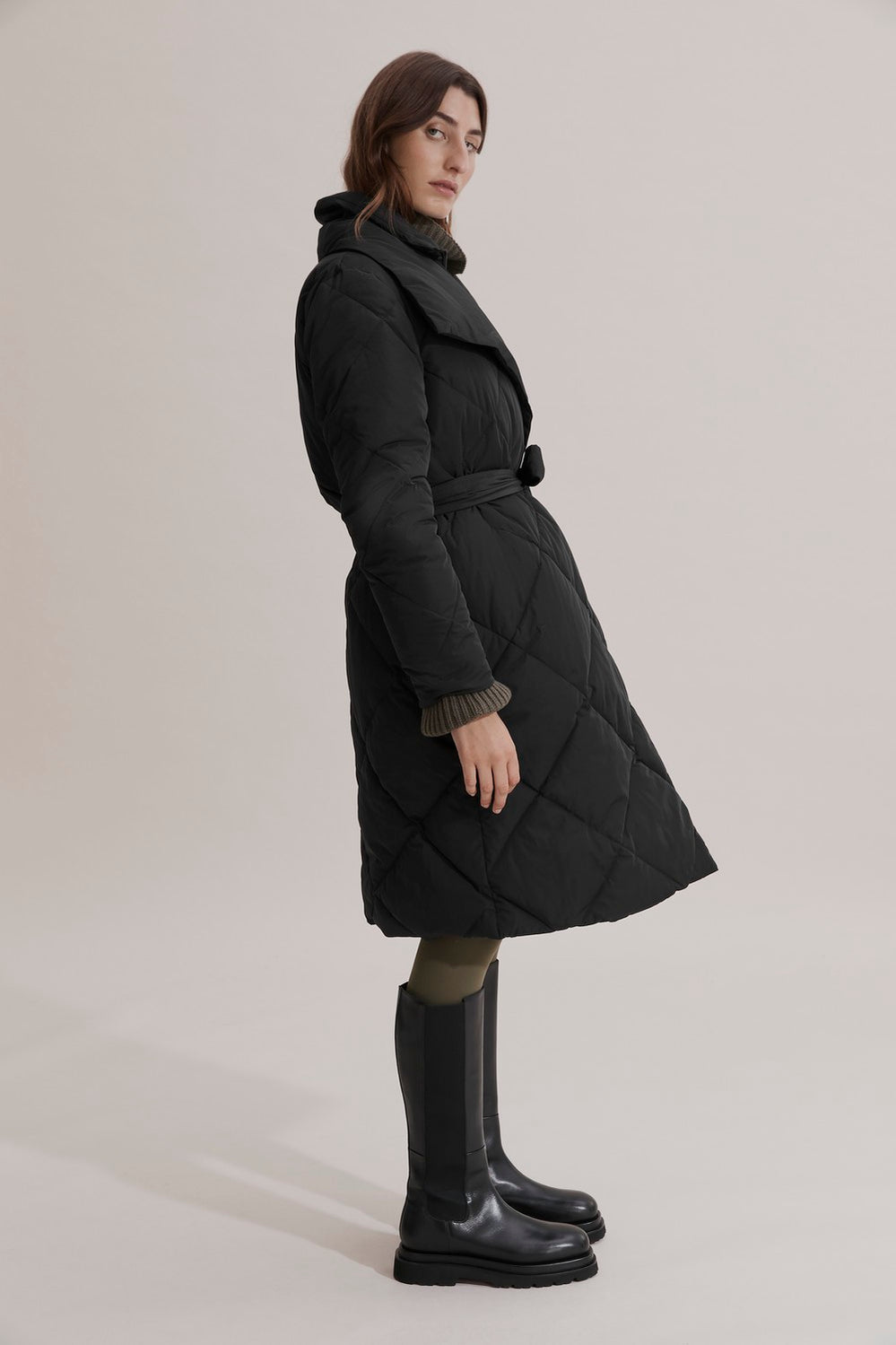 Polyester Wrap Longline Puffer