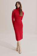 Cut Out Shoulder Knit Dress