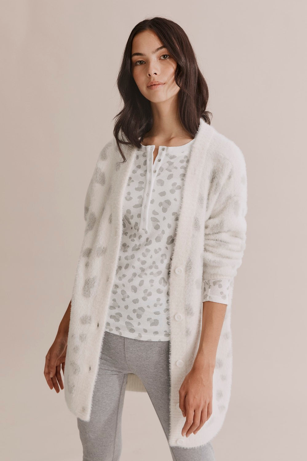 Teen Fluffy Leopard Cardigan