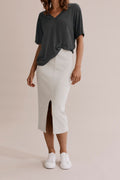 Rib Split Skirt