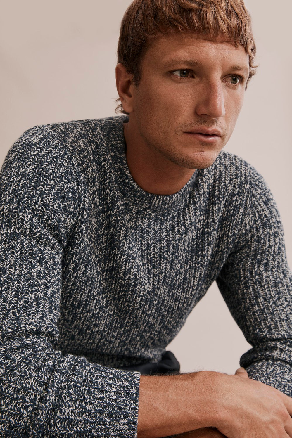 Cotton Speckled Crew Knit