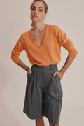 Merino Wool Silk V-Neck Knit