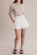 Cotton Denim A-Line Short