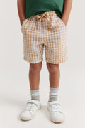 Cotton Blend Gingham Short