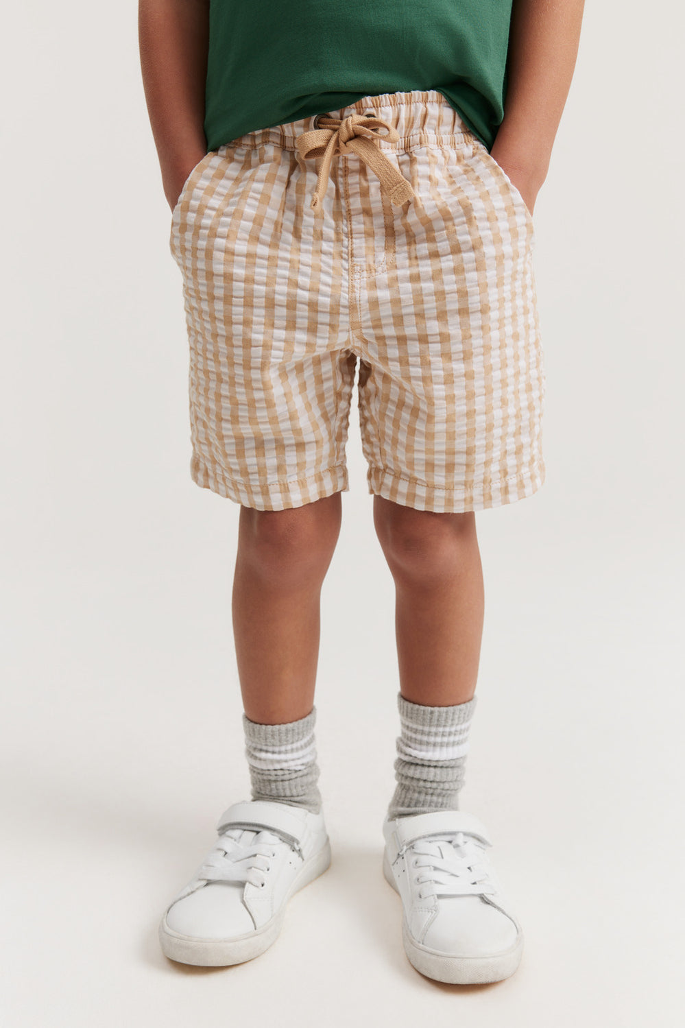 Cotton Blend Gingham Short