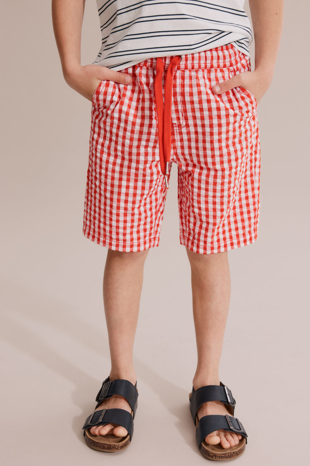 Cotton Blend Gingham Short