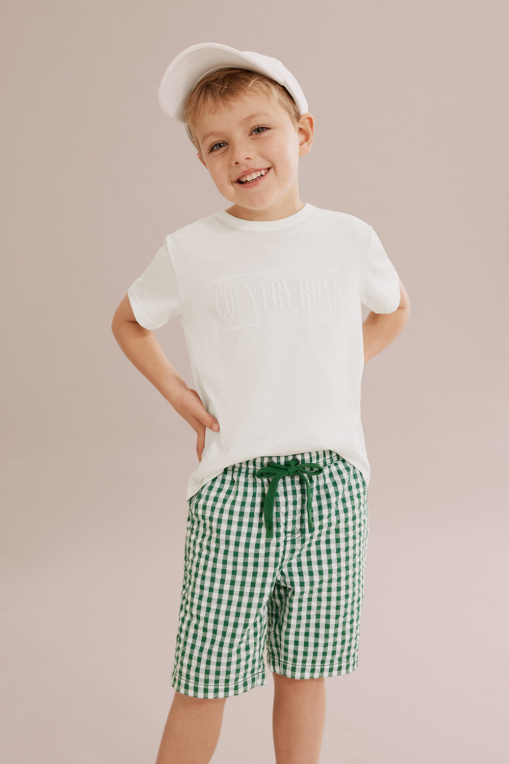 Cotton Blend Gingham Short