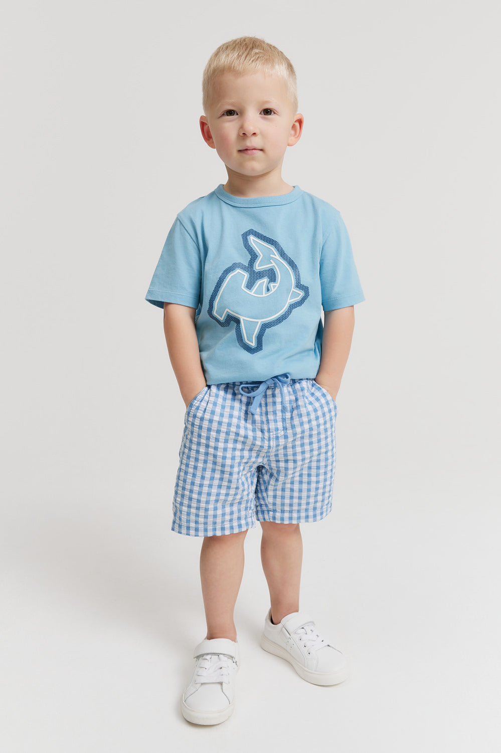 Cotton Blend Gingham Short