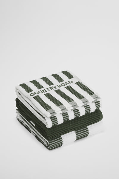 Cr Stripe Australian Cotton Tea Towel Pack Of 3