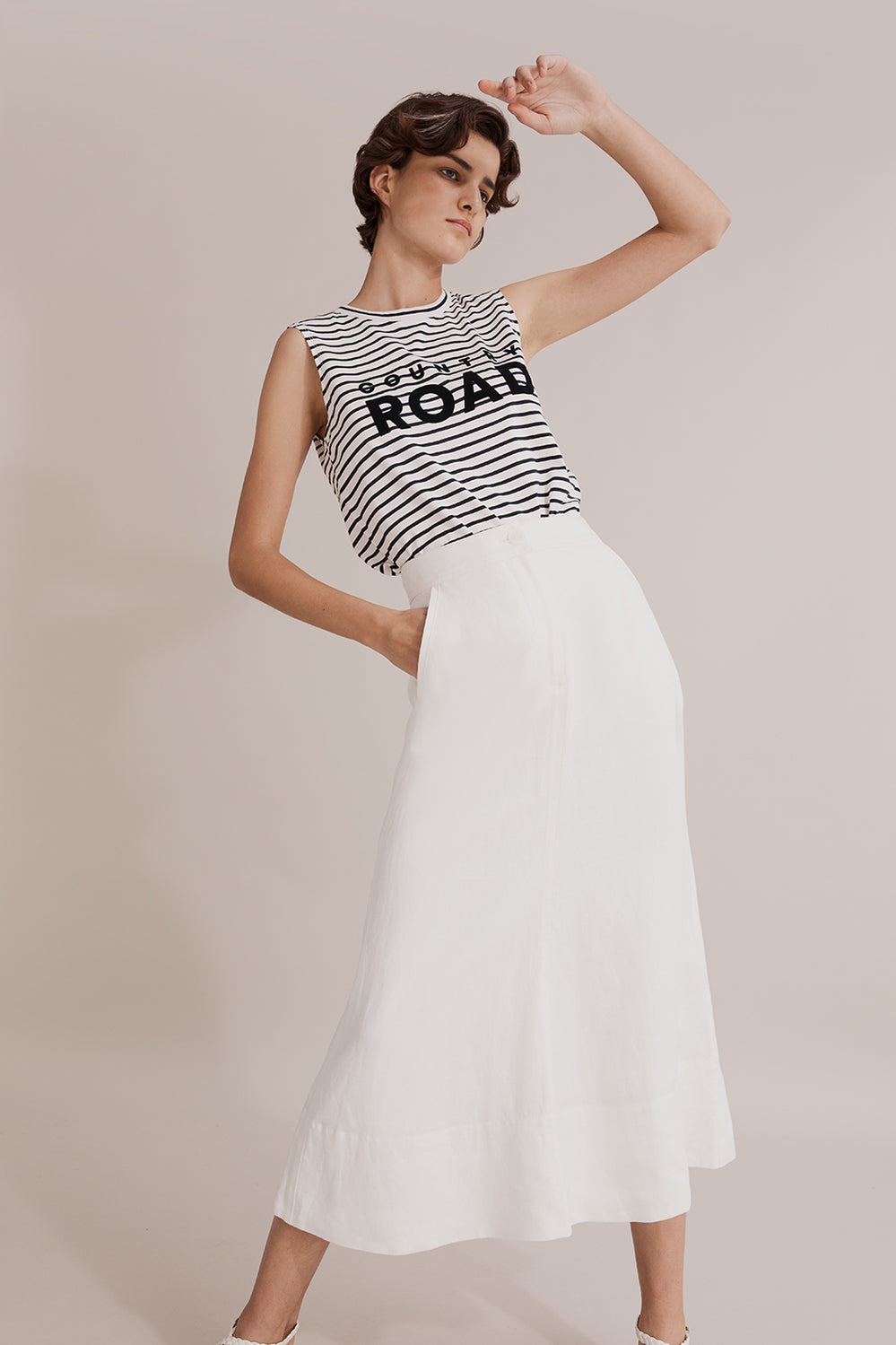 Linen Midi Skirt