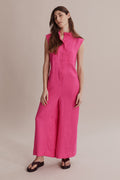 Linen Sleeveless Boiler Suit