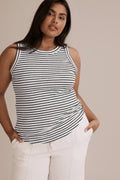 Stripe Linen Jersey Tank