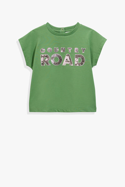 Organically Grown Cotton Sequin Logo T-Shirt