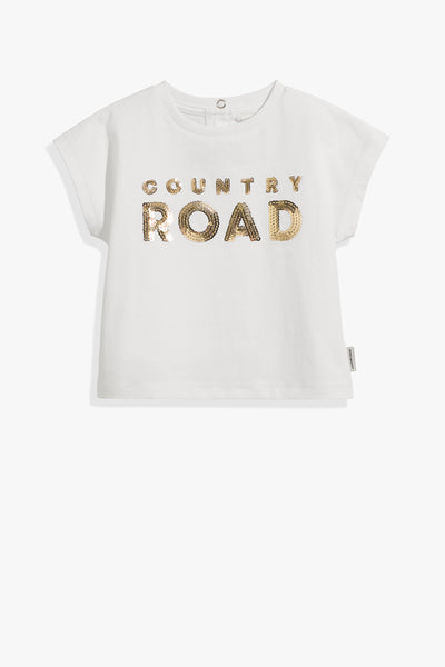 Organically Grown Cotton Sequin Logo T-Shirt