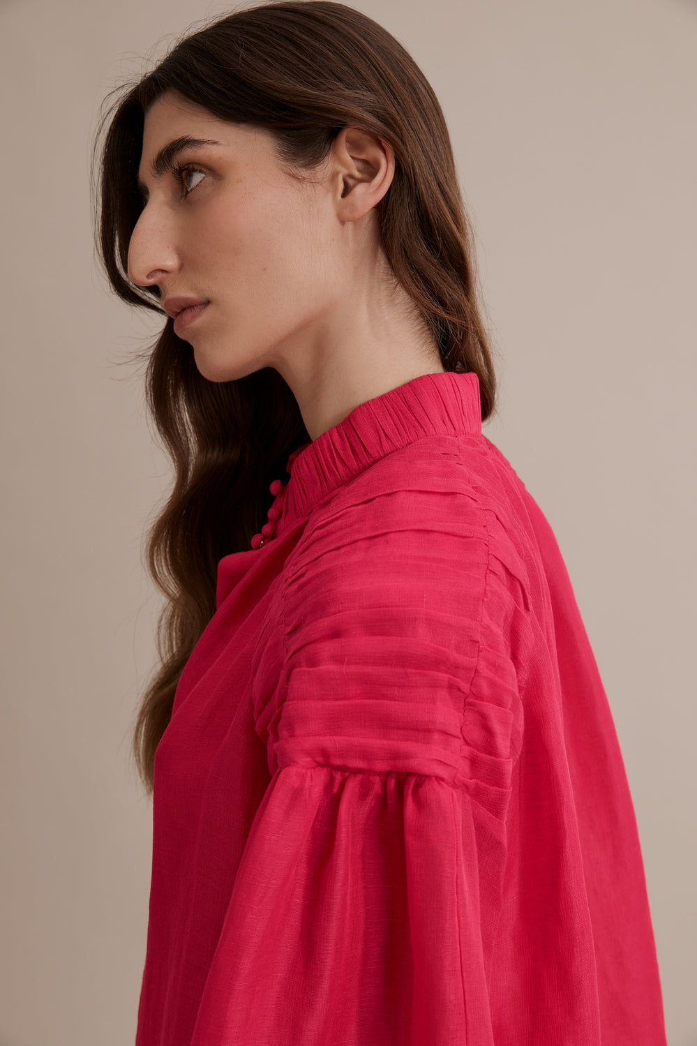 Gathered Blouson Blouse