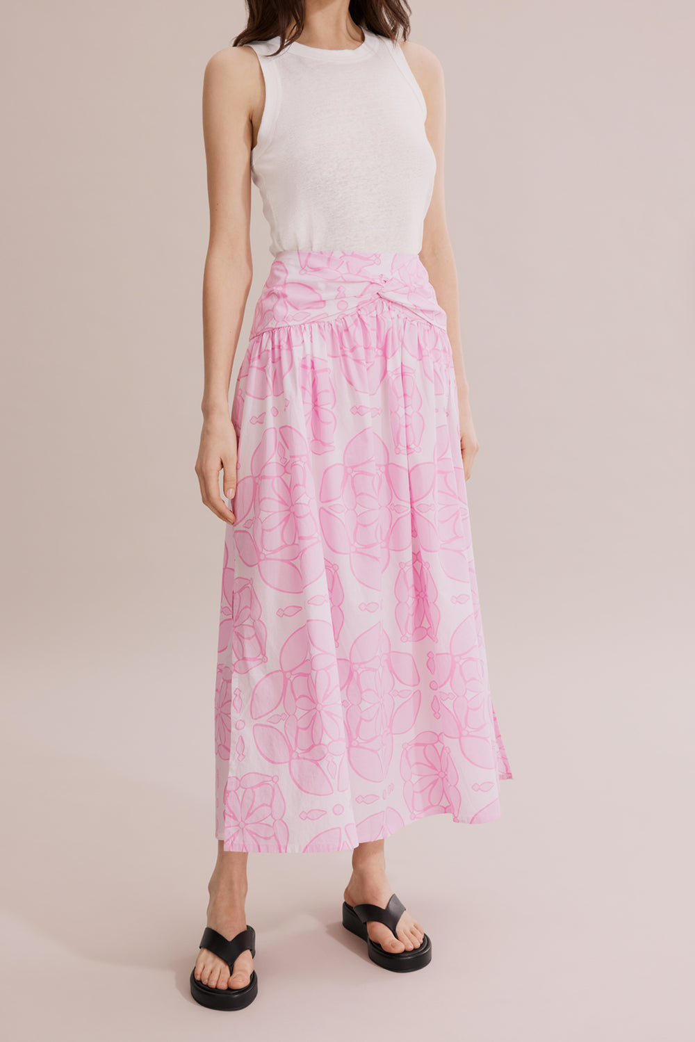 Cotton Twist Front Detail Skirt