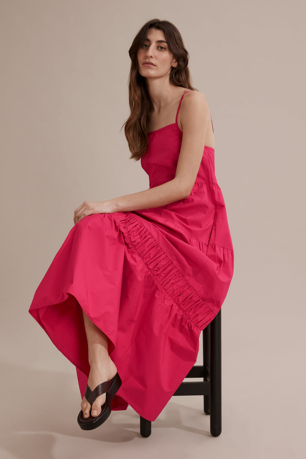 Ruched Hem Maxi Dress