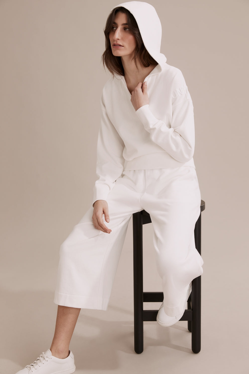 Cotton Wide Rib Hooded Sweat