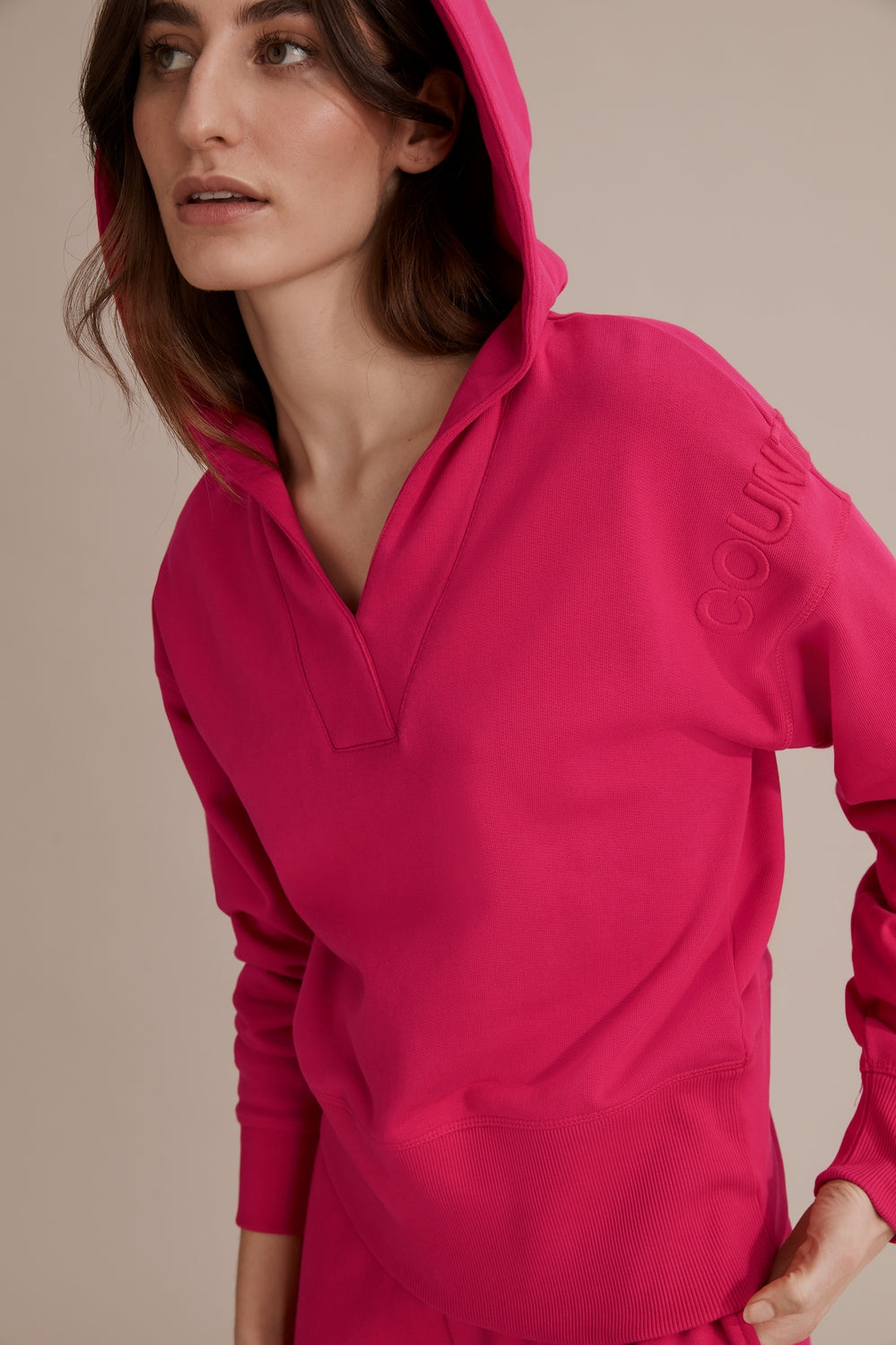 Cotton Wide Rib Hooded Sweat