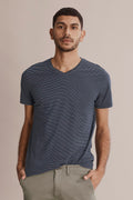 Mini Stripe Pima V-Neck T-Shirt