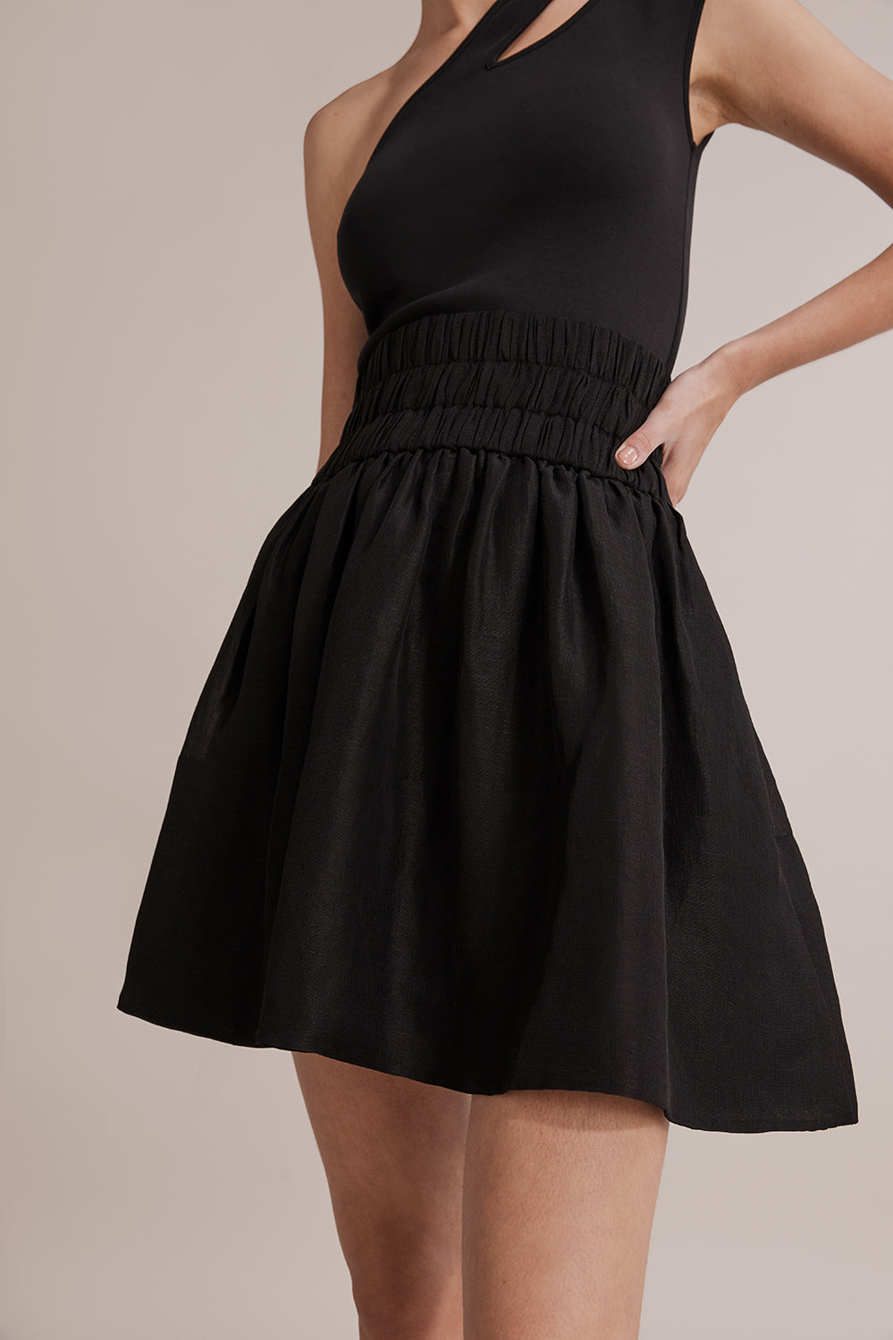 Gathered Mini Skirt