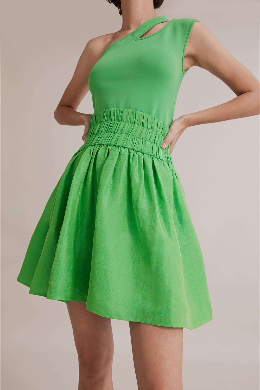 Gathered Mini Skirt