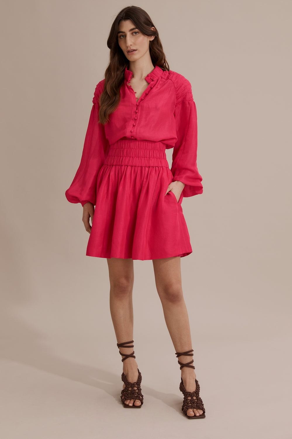 Gathered Mini Skirt