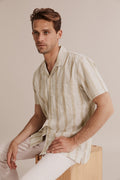 Short Sleeve Regular Fit Revere Stripe Shirt
