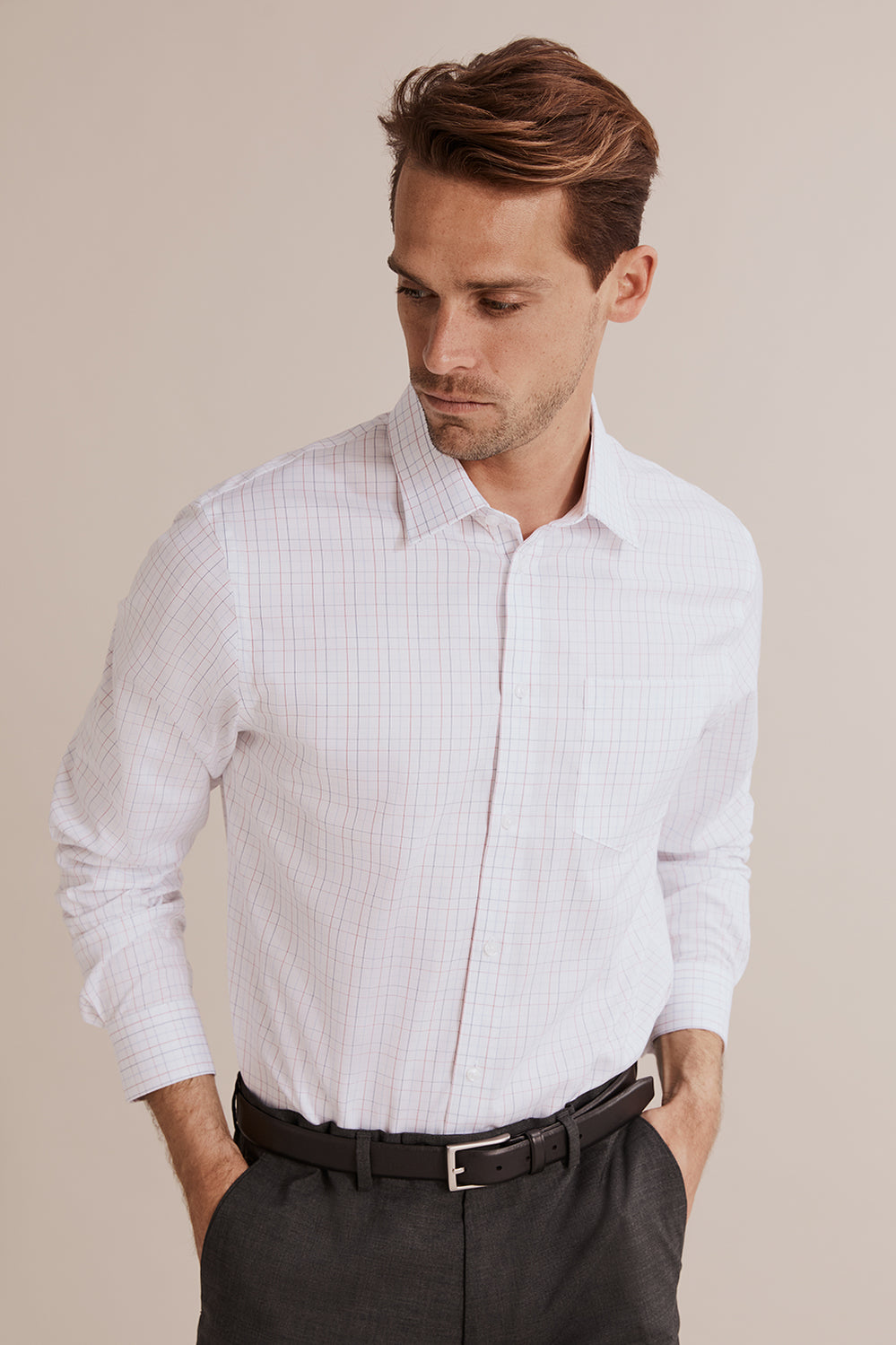 Regular Fit Multi Check Travel Shirt