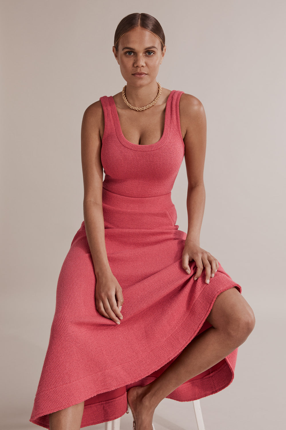 Textured Pull On Skirt